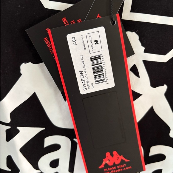 Kappa x FaZe Clan Fait AUTHENTIC Collab Men's Black T-Shirt Size Medium BNWT - Picture 4 of 9